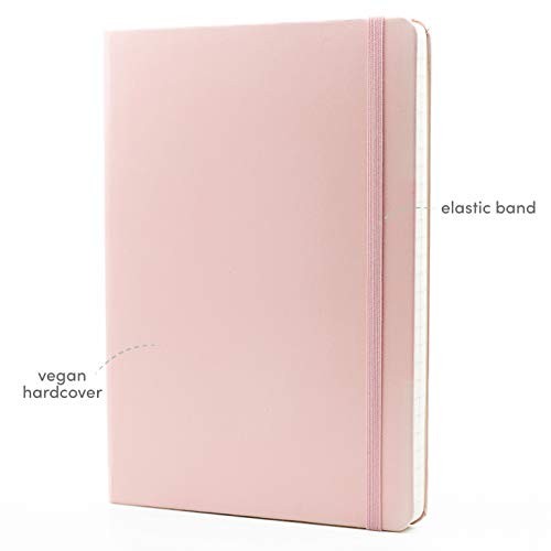 Lined Journal Notebook, Hard Cover, Medium 5.7 X 8 inches, 100 gsm Thick Blush