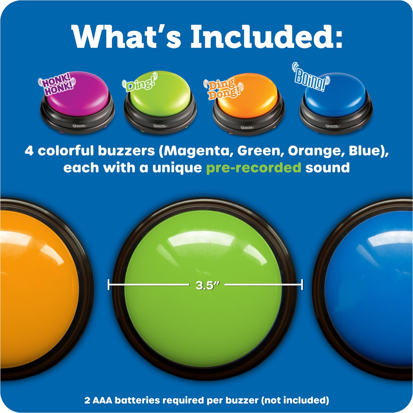 Learning Resources Answer Buzzers – Classroom Must set of 4, Multi-color