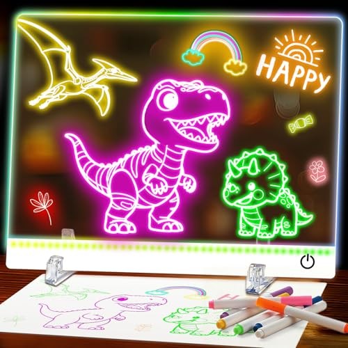 16 Inch LED Drawing Board for Kids – USB C Rechargeable 7 Color Light Up Red