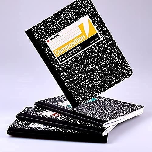 College Ruled Composition Notebook Set 4 Pads 100 Sheets 9.75×7.5 USA Made
