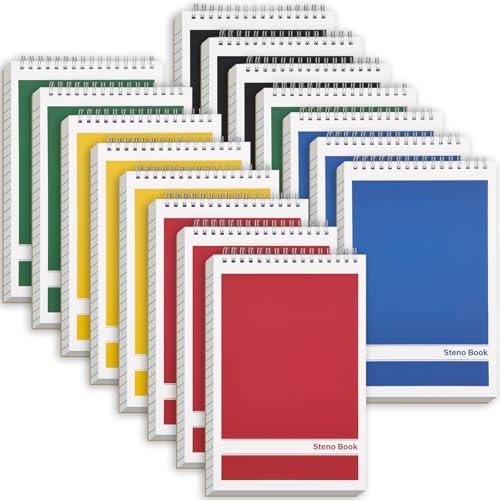 Pack Steno Pads 6×9 Inches 80 Sheets Spiral Steno Notebooks Gregg Rule, 15