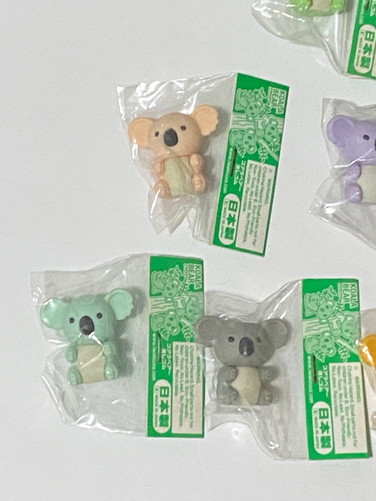 IWAKO Japanese Puzzle Erasers vintage Y2K- 6 Koala Bears New In Package