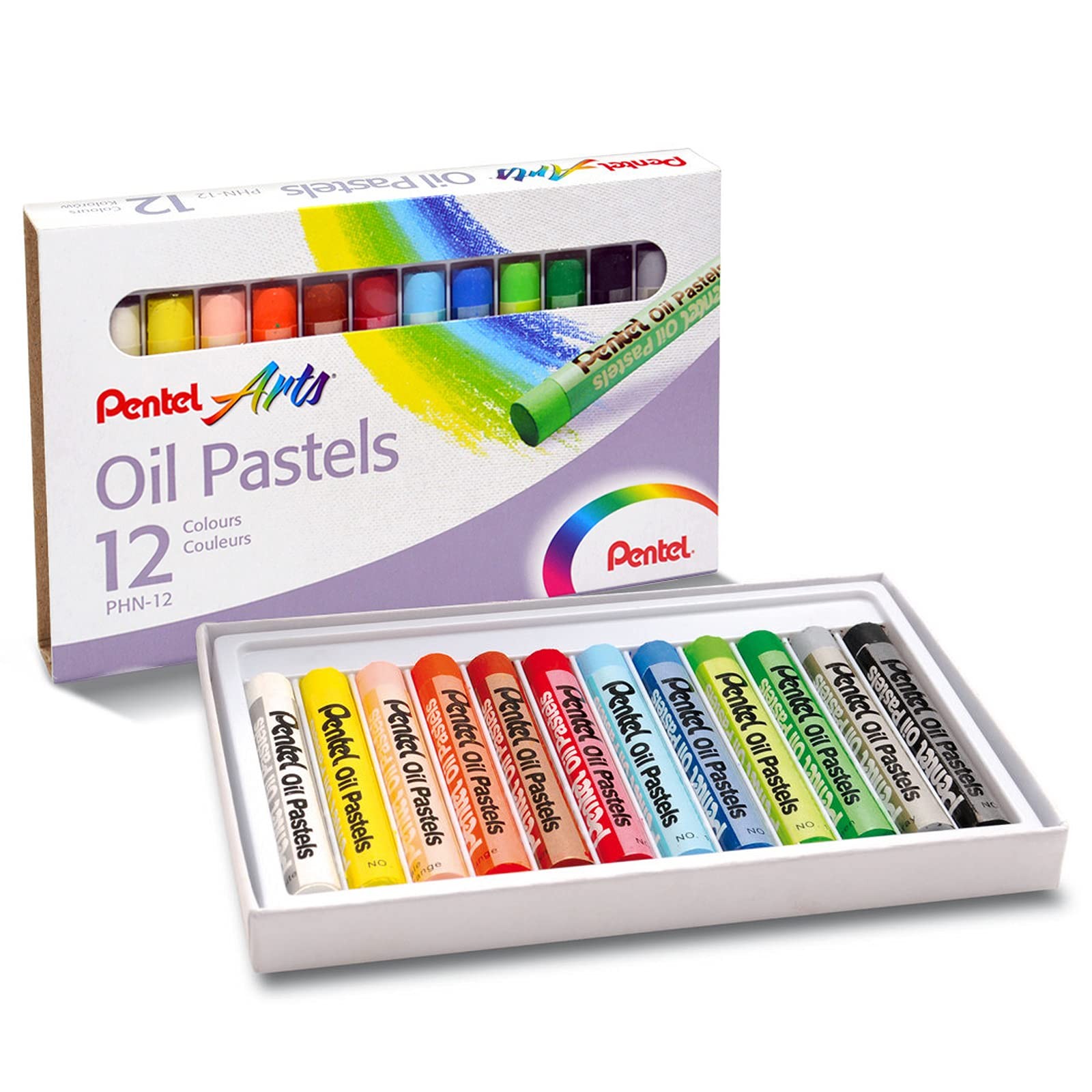 Pentel Oil Pastel Set (Pack of 12) Mixed 12 Count (Pack of 1) Single