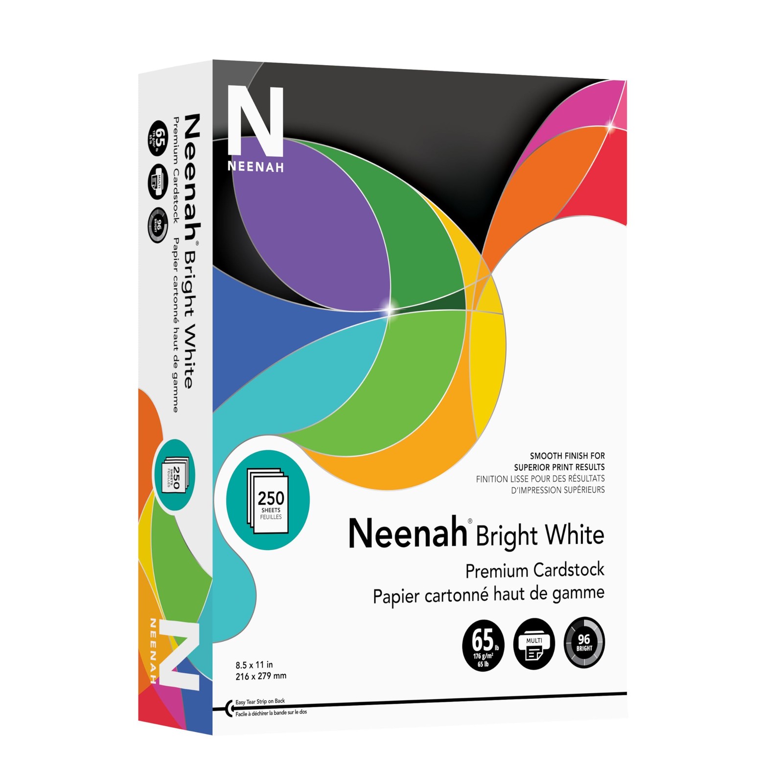 Neenah Bright White Bright White Card Stock, 96 Bright, 65 lb Cover Weight, 8…
