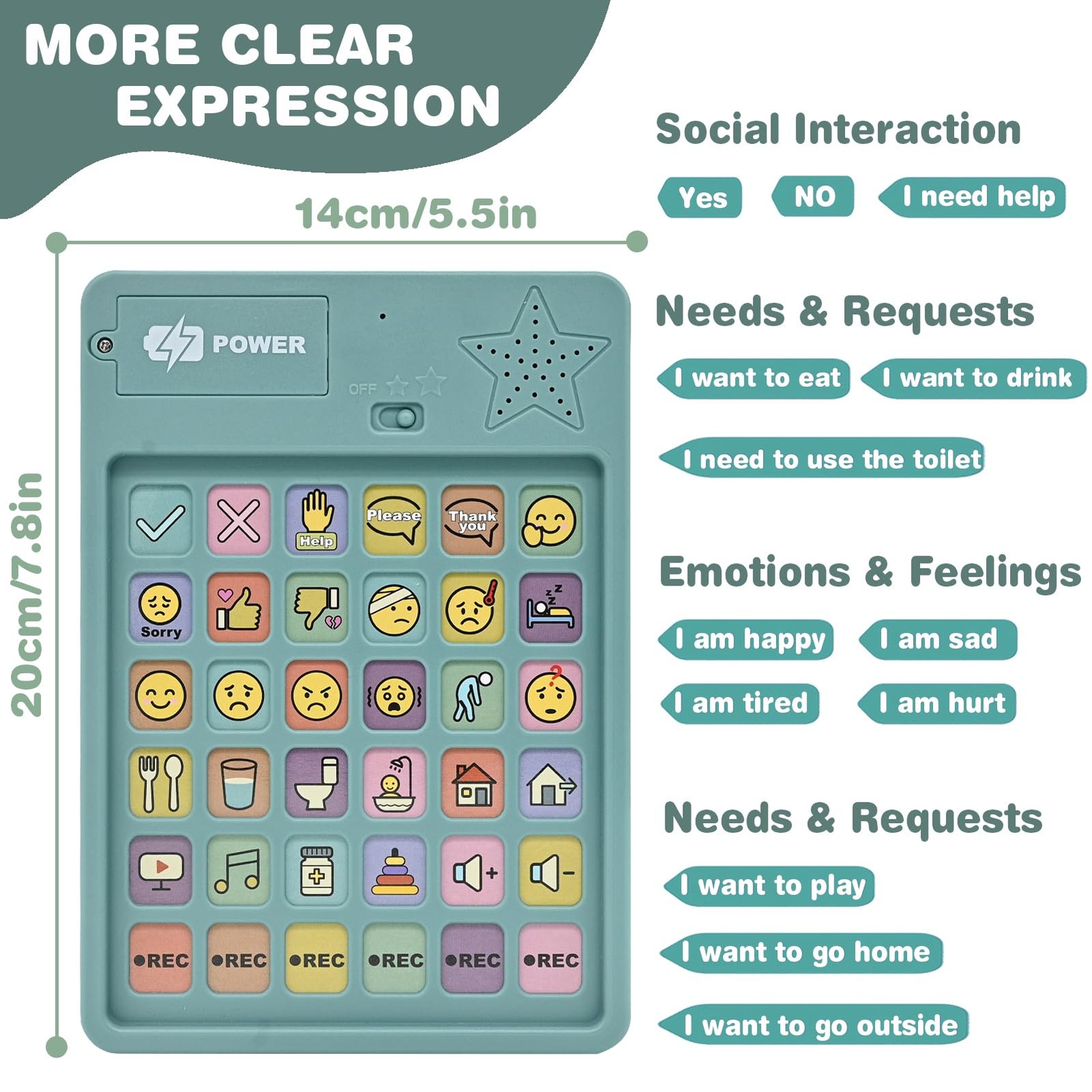 AAC Device for Autism & Nonverbal Kids and Adults, Communication Tool for Hom…