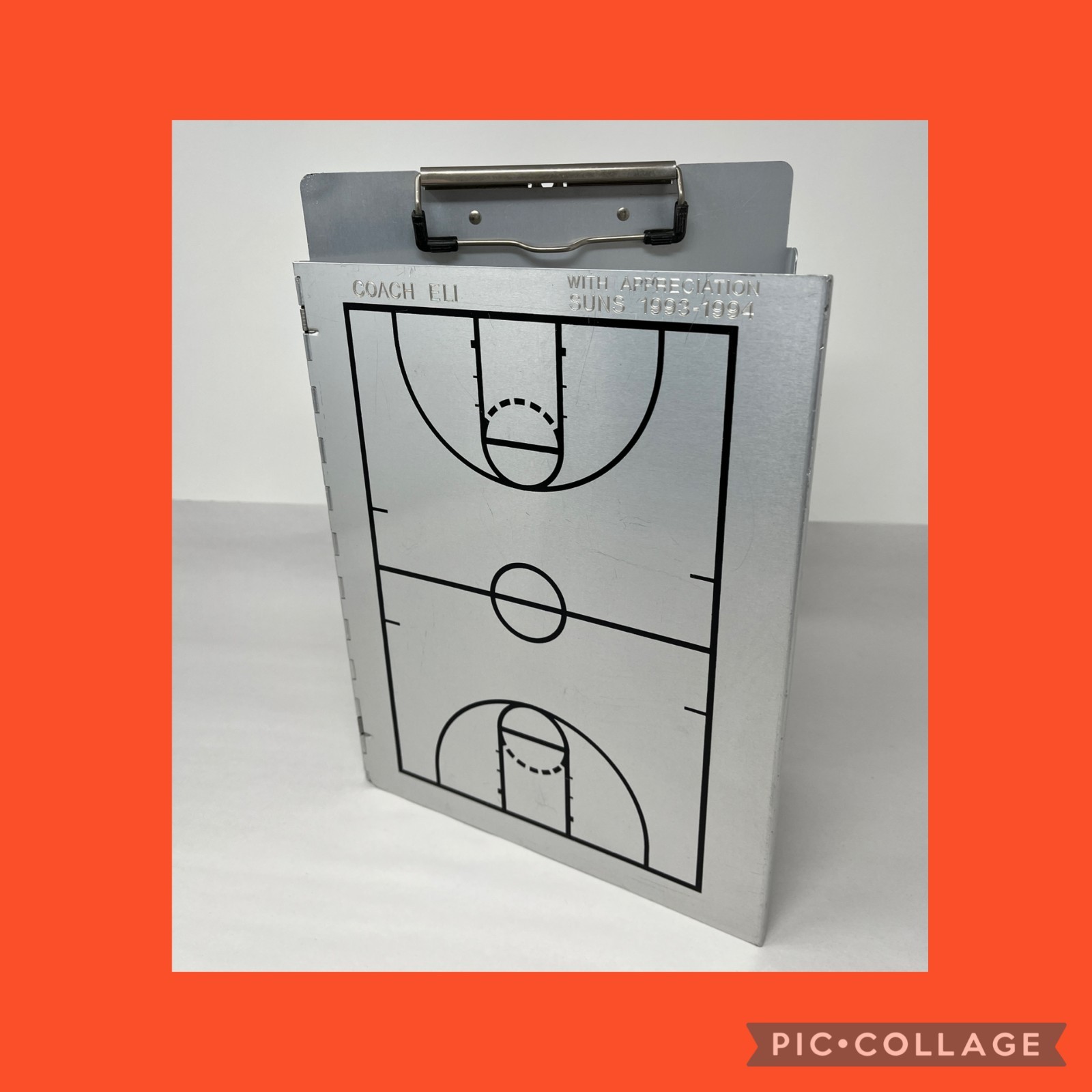Saunders MFG Vintage Playmaker Basketball Portfolio Metal Clip Board Desk USA