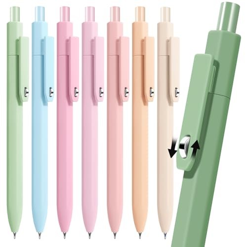 Gel Pens, 8 pcs Cute Pens Black Ink, 0.5 mm Fine Point Smooth 8 Pack Morandi C