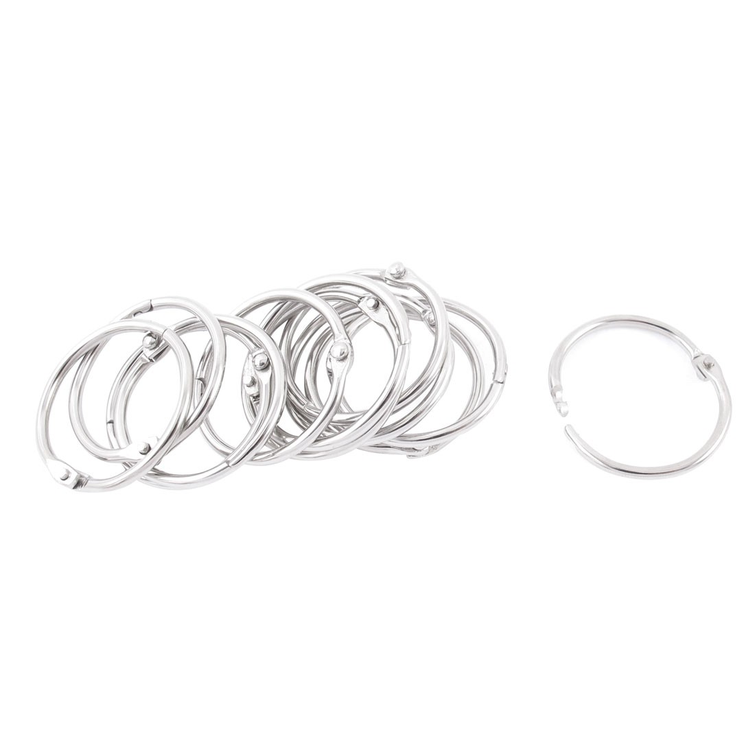 Book Office Metal Loose Leaf Binder Hinge Snap Ring Keyring 25mm Inner Dia 12pcs
