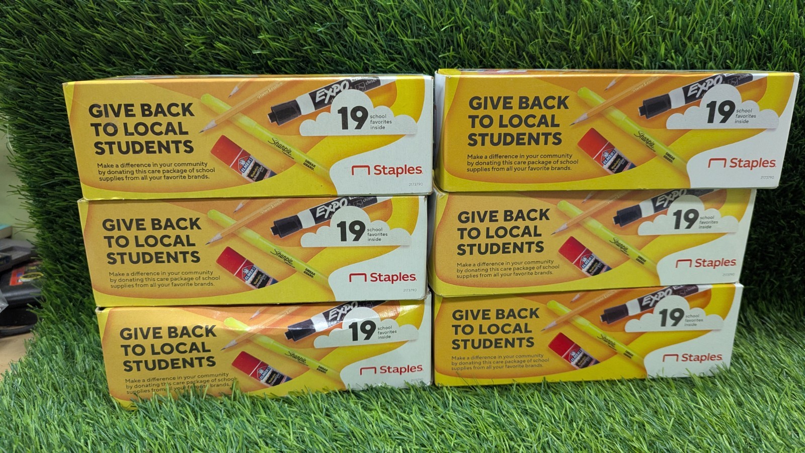 Lot 6 Boxes Staples School Supply Supplies Kit 19 Pc Sharpie Expo Elmer’s