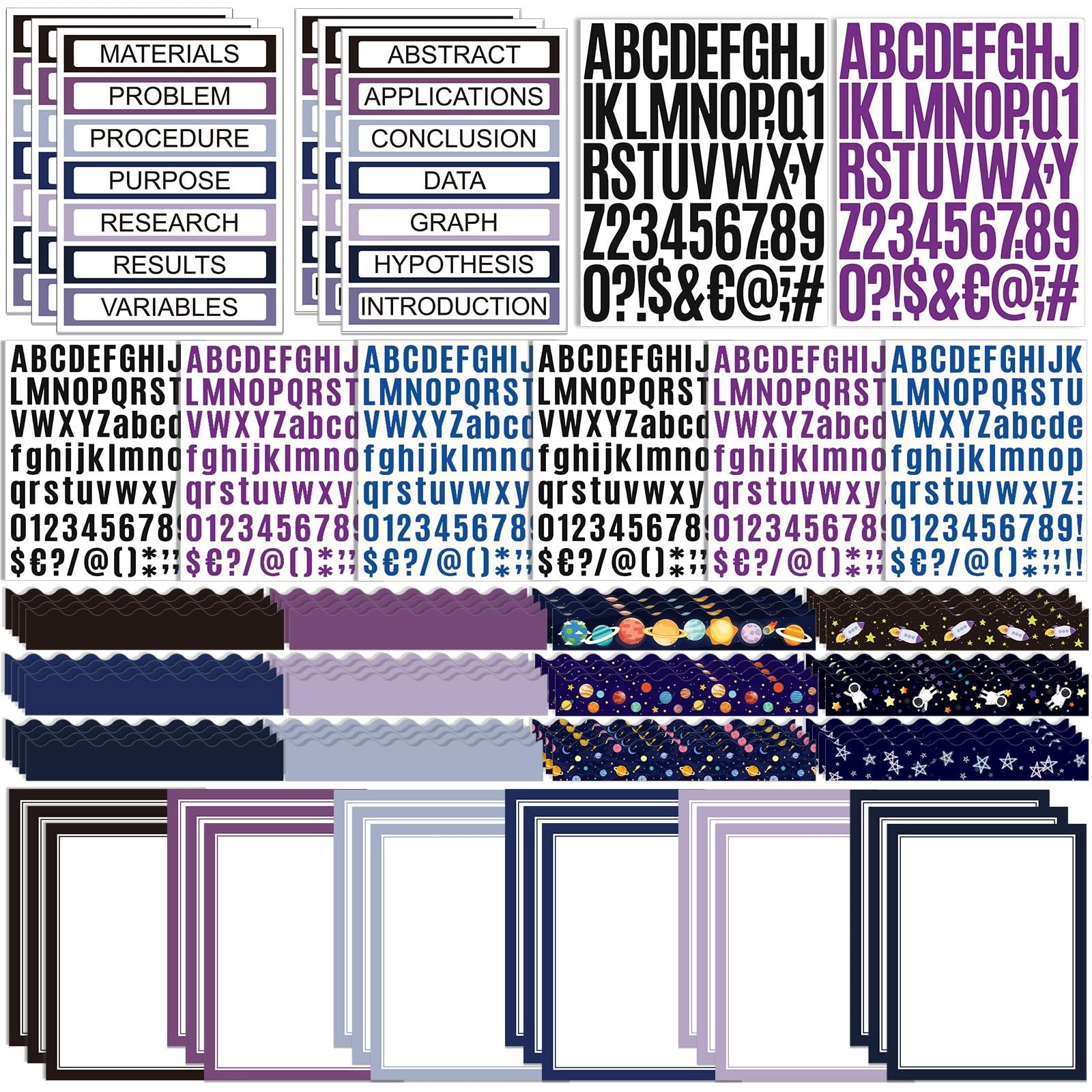 Sinload 92 Pcs Science Fair Board Supplies 60 Trim Scalloped Poster Boards 18