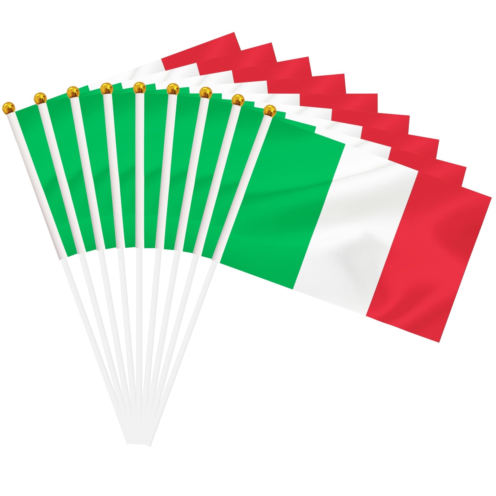 50 Pack Italy Hand Held Mini Stick Flags, Italian Small Miniature Stick Flag …