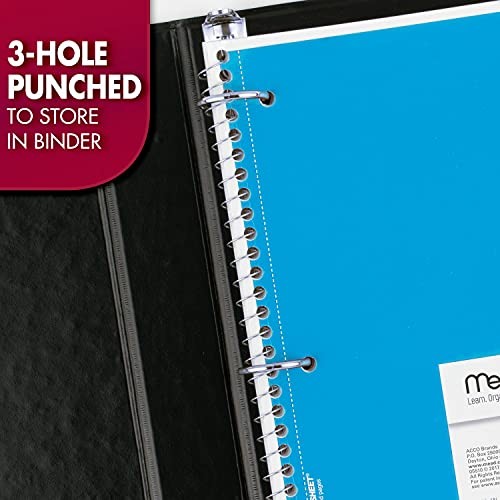 Spiral Notebook, 4 Pack, 1 Subject, Wide Ruled Paper, Pack of 4 Primary Colors