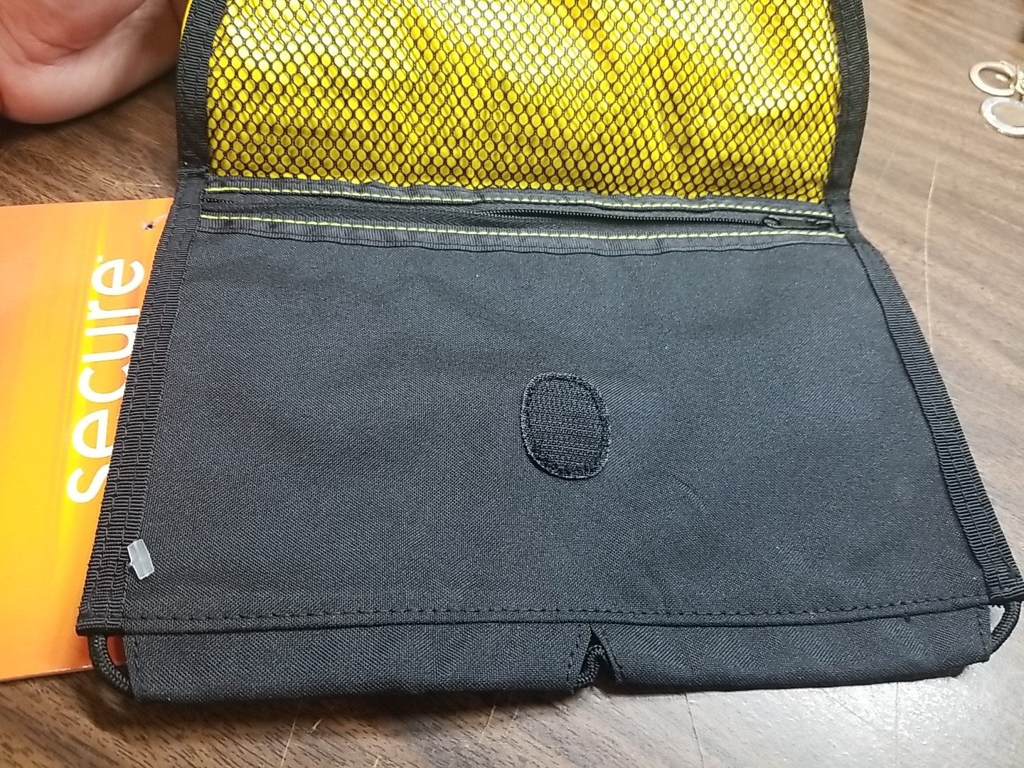 VTG 90s Nike x Mead Secure Zippered Pencil Pouch Case Black Yellow Y2K Deadstock