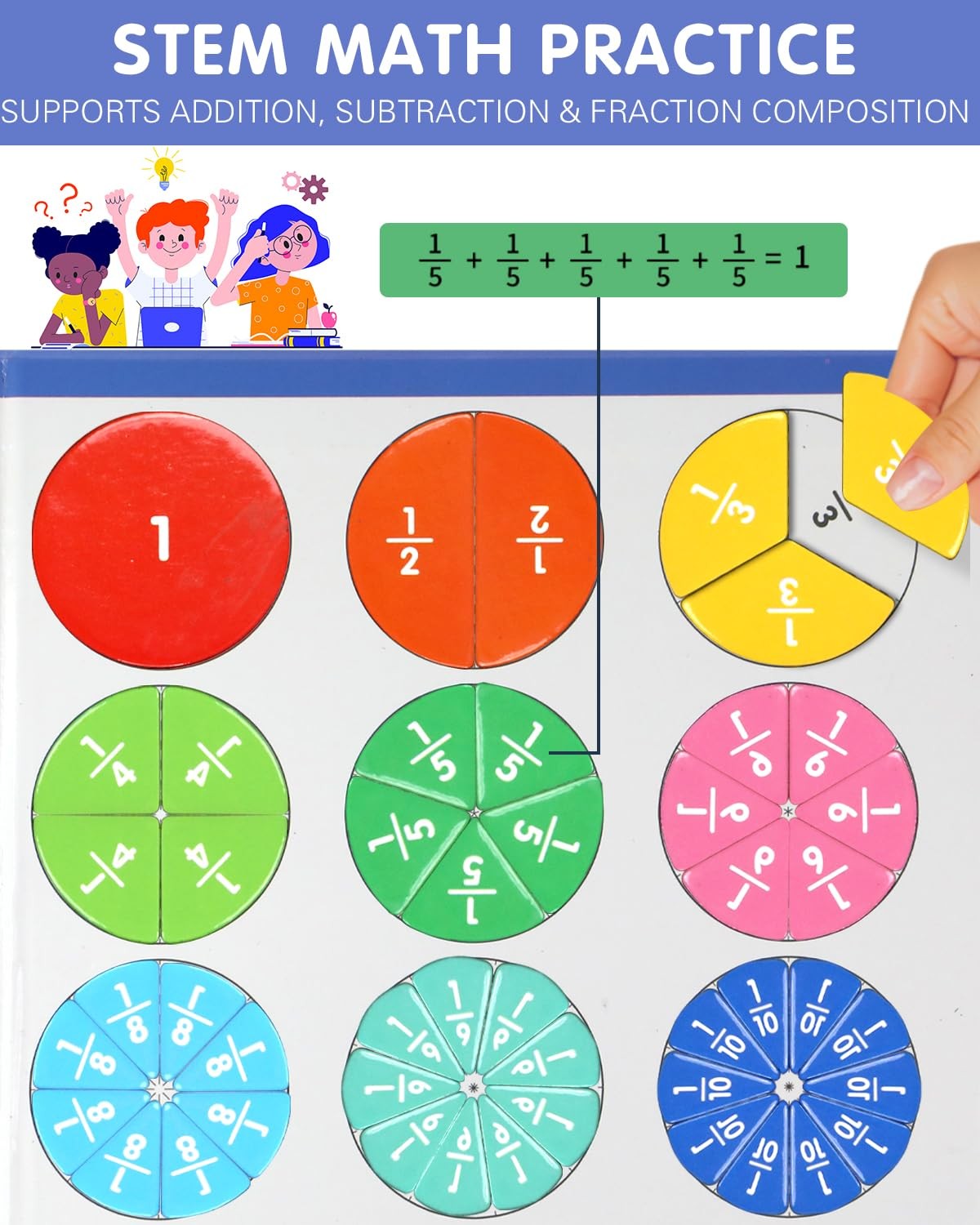 Magnetic Fraction Demonstration Book, Magnetic Fraction Tiles Circles Educat…