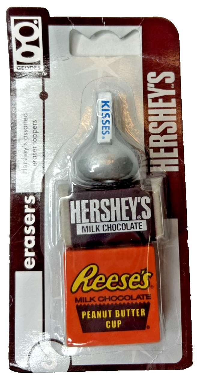 Geddes Hershey’s Kisses Milk Chocolate Reeses Cup Erasers Pencil Toppers 2002
