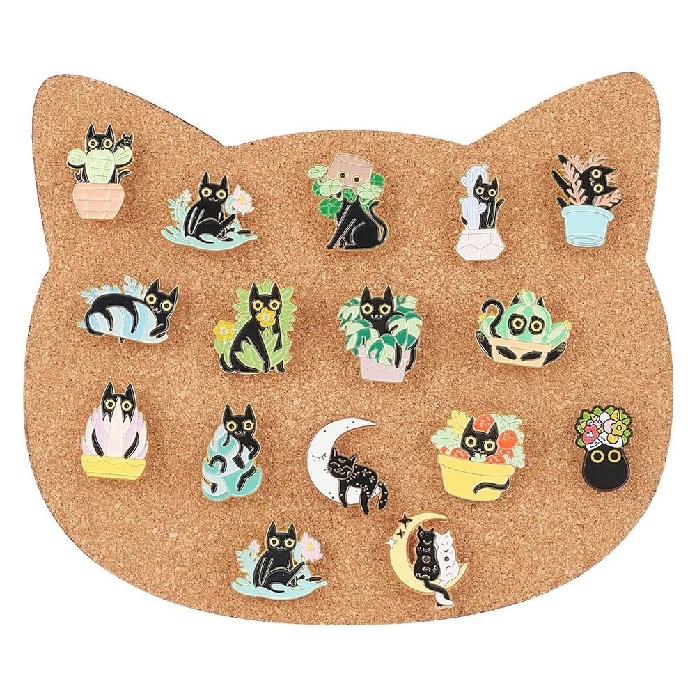 BENECREAT Pin Board Cat Cork Board, 0.4inch Thick Bulletin 7.8 x 6.7 inches