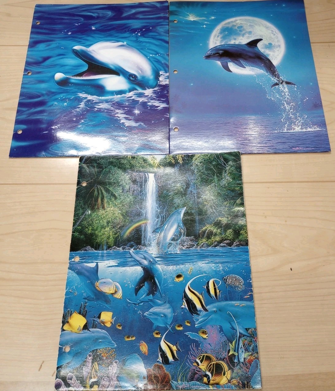 Vintage Lot 3 Christian Riese Lassen Dolphin Ocean Art Folder Sea Life