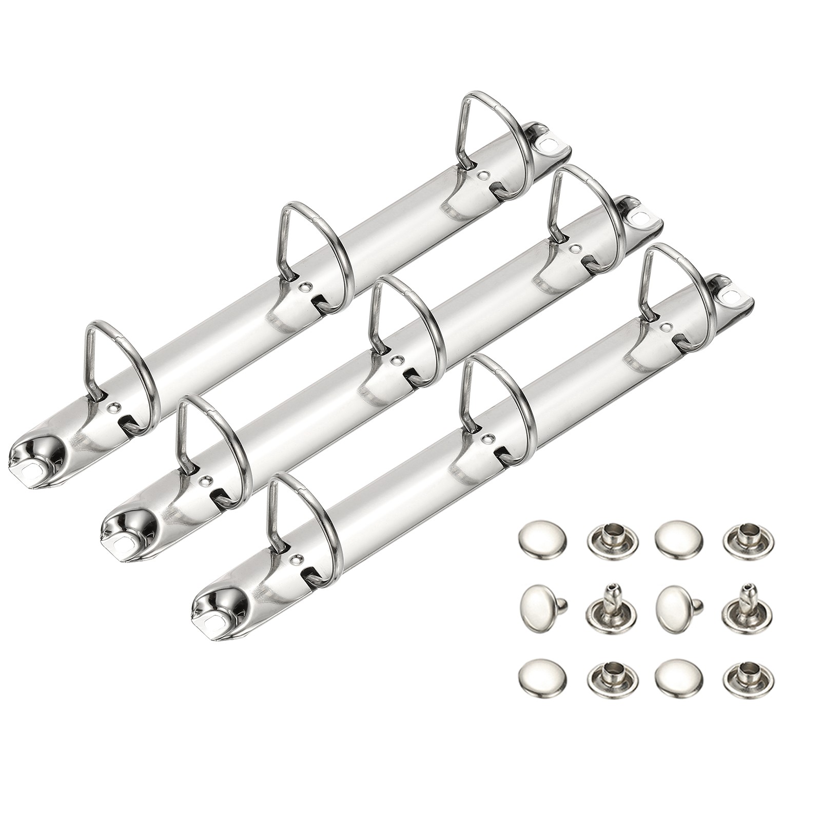 3 Set 0.8″ A5 3 Hole D Ring Binder Mechanisms, 25mm Silver Tone