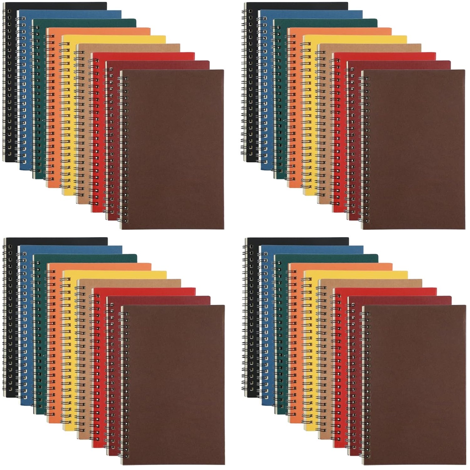 36 Pcs Multi Color A5 Spiral Notebooks Bulk Set for Students