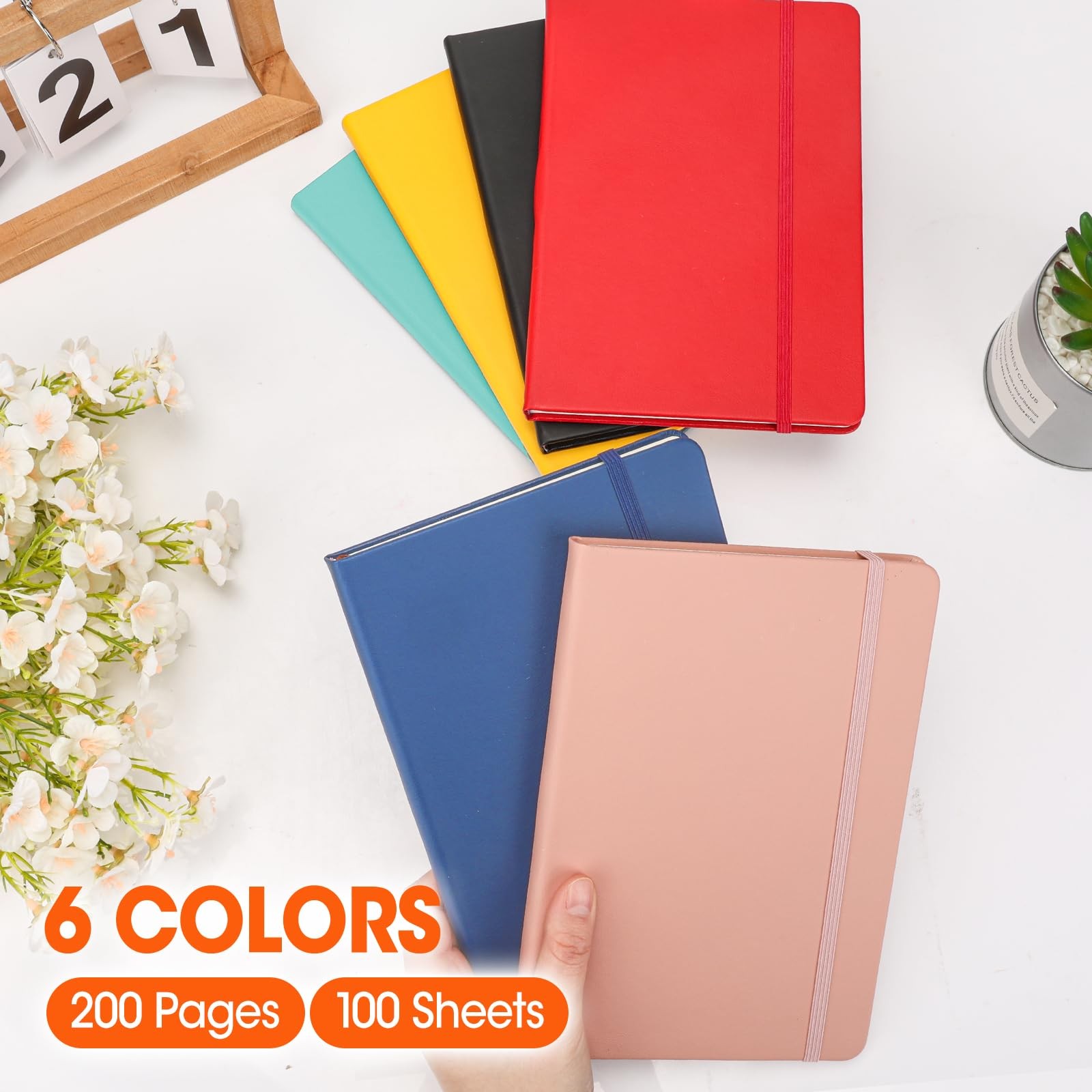 BGUP 12 Pack Lined Journal Notebook for Work, 200 Pages, Medium 5.5 in C-12P