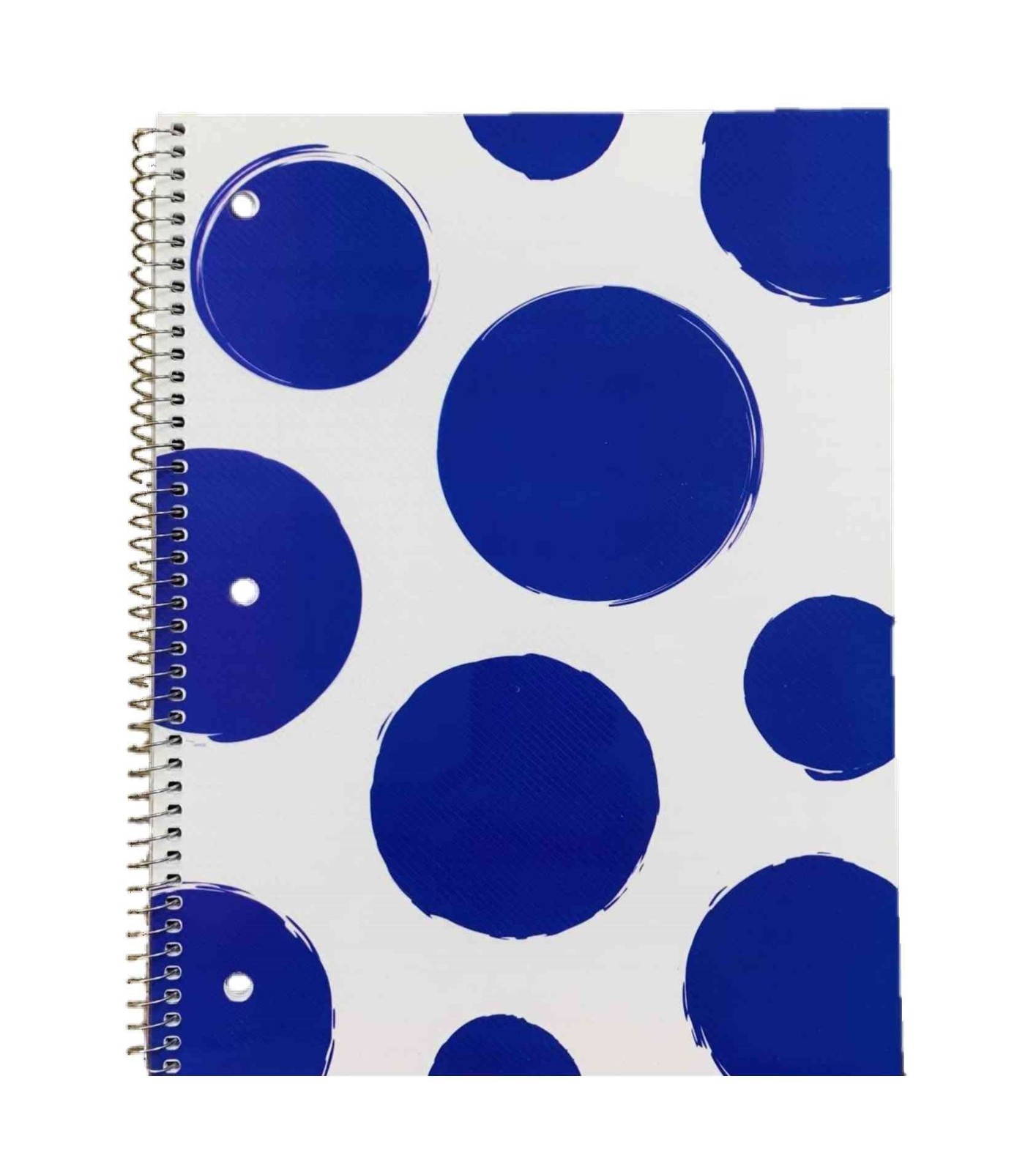 Carolina Pad Notebook with Textured Poly Overlay ~ Blue Polka Dots