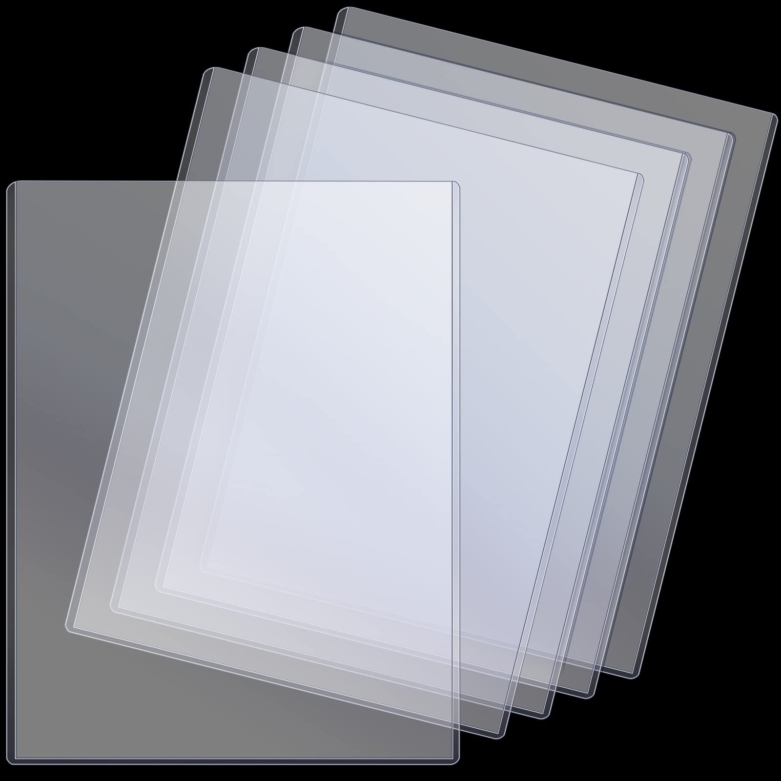 Teling 5 Pcs 8 1/2″ x 11″ Rigid Print Protectors Clear Sleeve