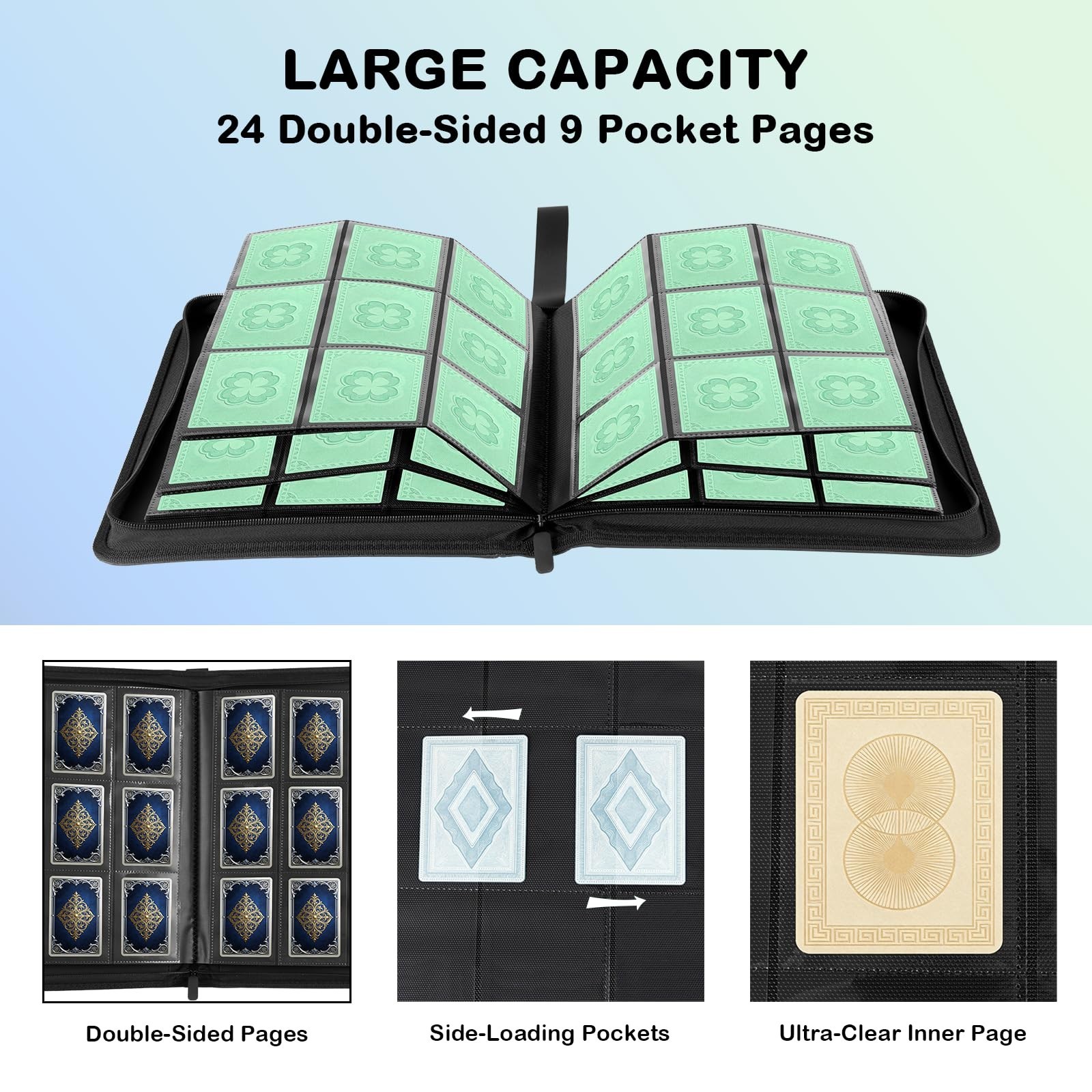 9 Pocket Trading Card Binder – 432 Card Storage Capacity Card Binder, Premium…