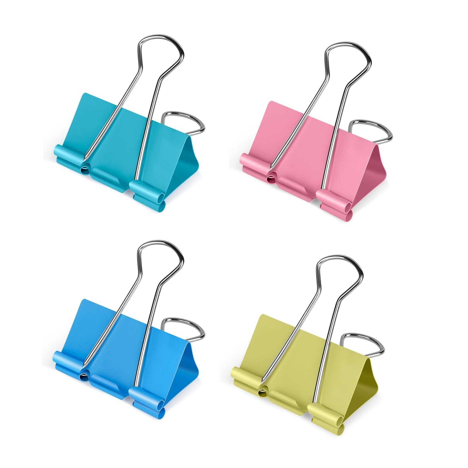 Ufmarine Medium Binder Clips 1.25 inch Length, (40 Pcs) Colorful Paper Clips …