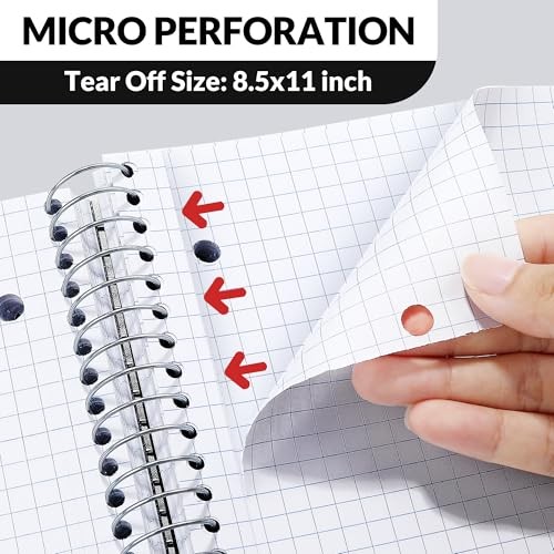 5 Subject Graph Paper Notebook – 400 Pages, 9″x11″, 4×4 Black Graph Ruled