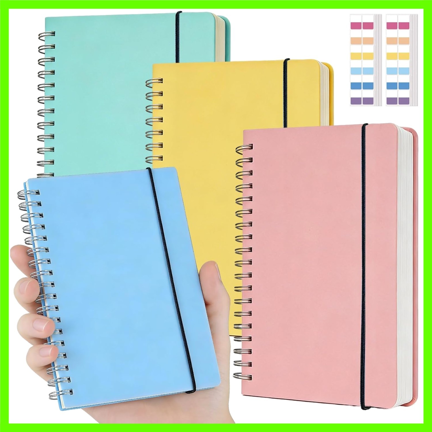 4 Pack Small Spiral Notebooks 3.5 x 5.5 in College Ruled, Mini Spiral Noteboo…