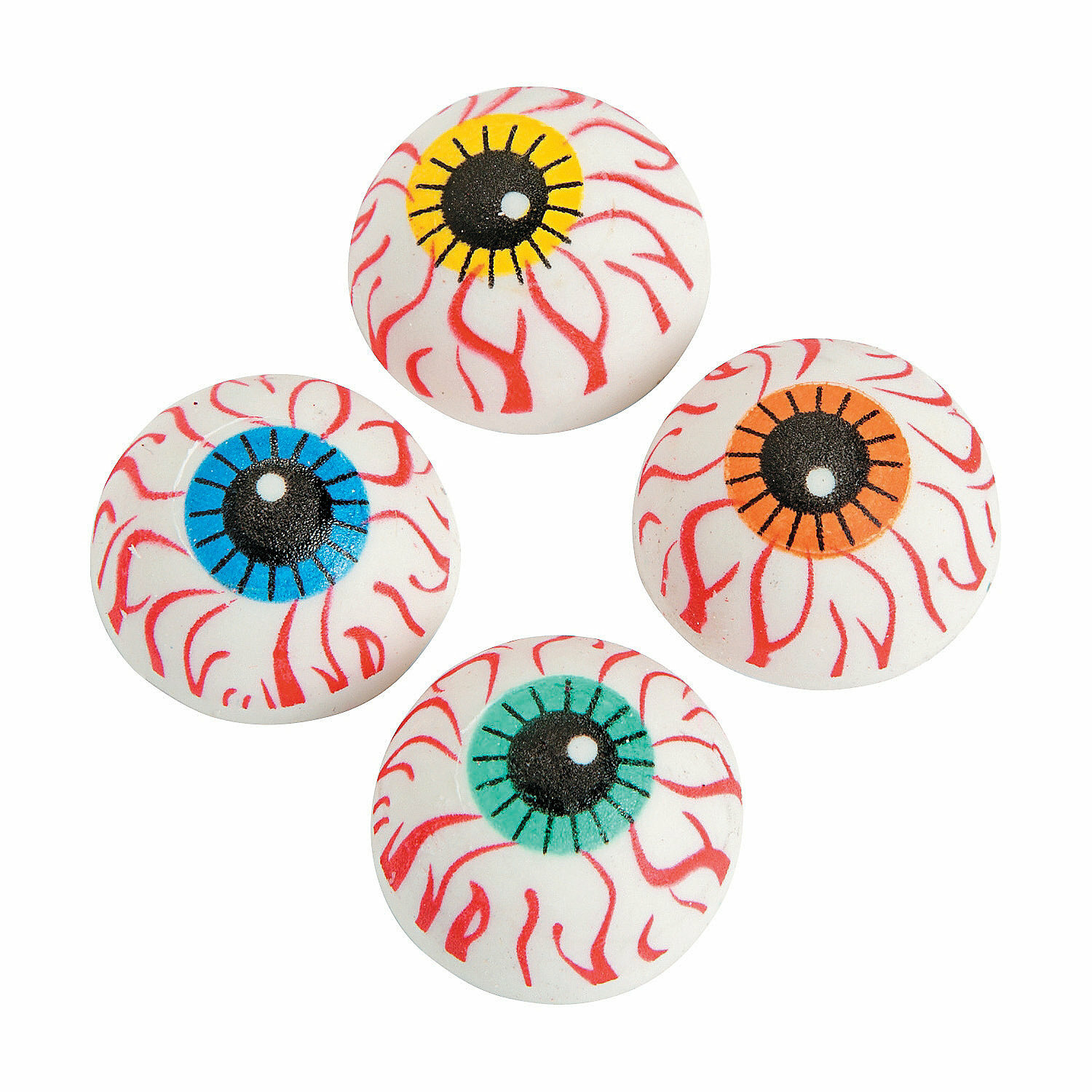 Mini Eyeball Erasers, Halloween, Party Favors, Stationery, 24 Pieces, 1″