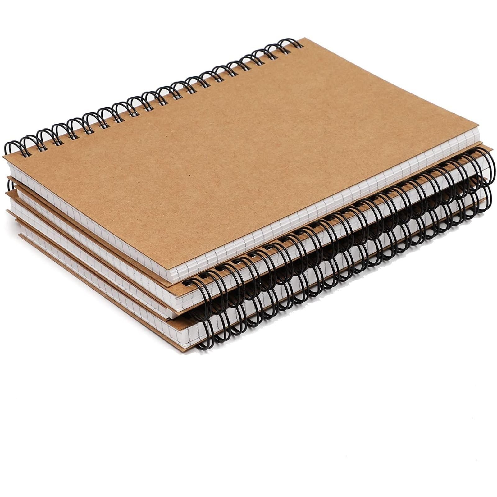 Paper Junkie 4 Pack Spiral Notebook Graph Paper, Small Graph Notebook with Kr…