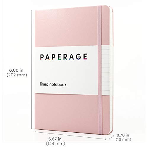 Lined Journal Notebook, Hard Cover, Medium 5.7 X 8 inches, 100 gsm Thick Blush