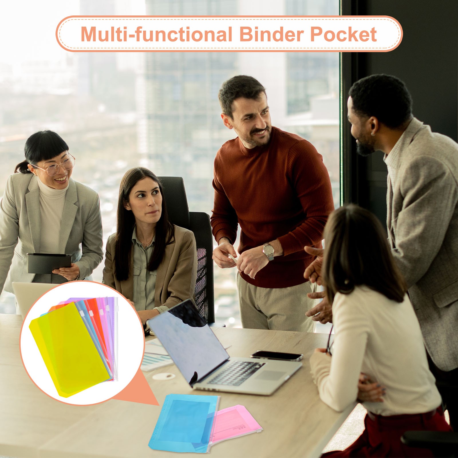10Pcs A6 Binder Pockets, Plastic Sheet Protectors with 6 Holes, Green