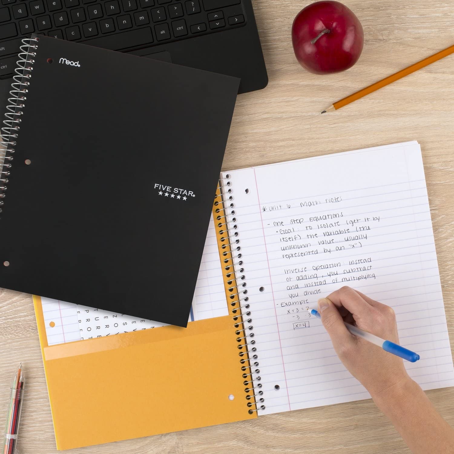 Spiral Notebook + Study App, 5 Subject, College Ruled Paper, 8-1/2″ x 11″, 20…