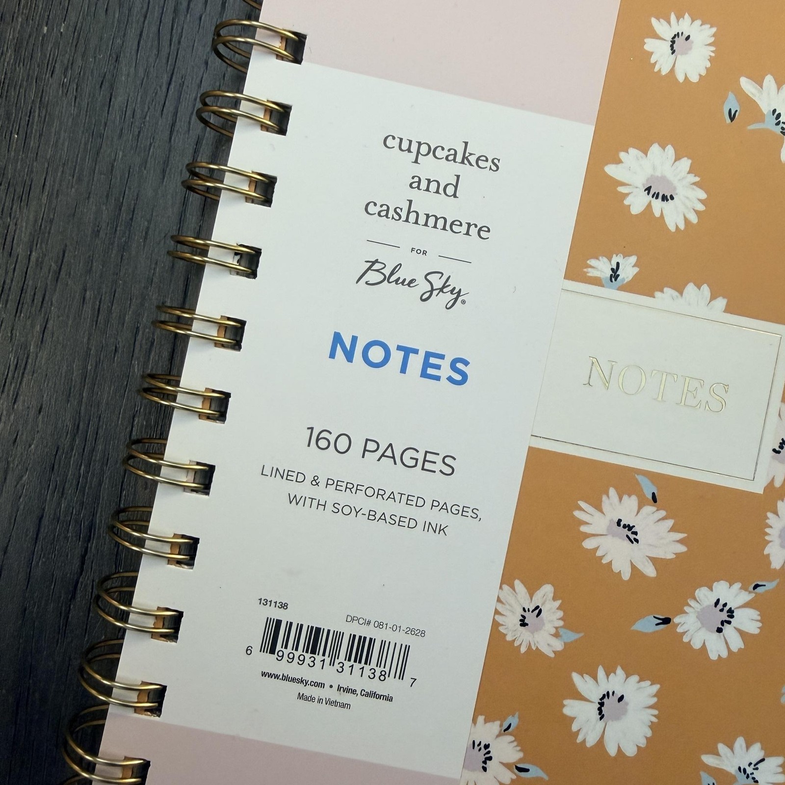 Blue Sky A5 Spiral Notes Notebook 160 Pages Orange Floral Cupcakes And Cashmere
