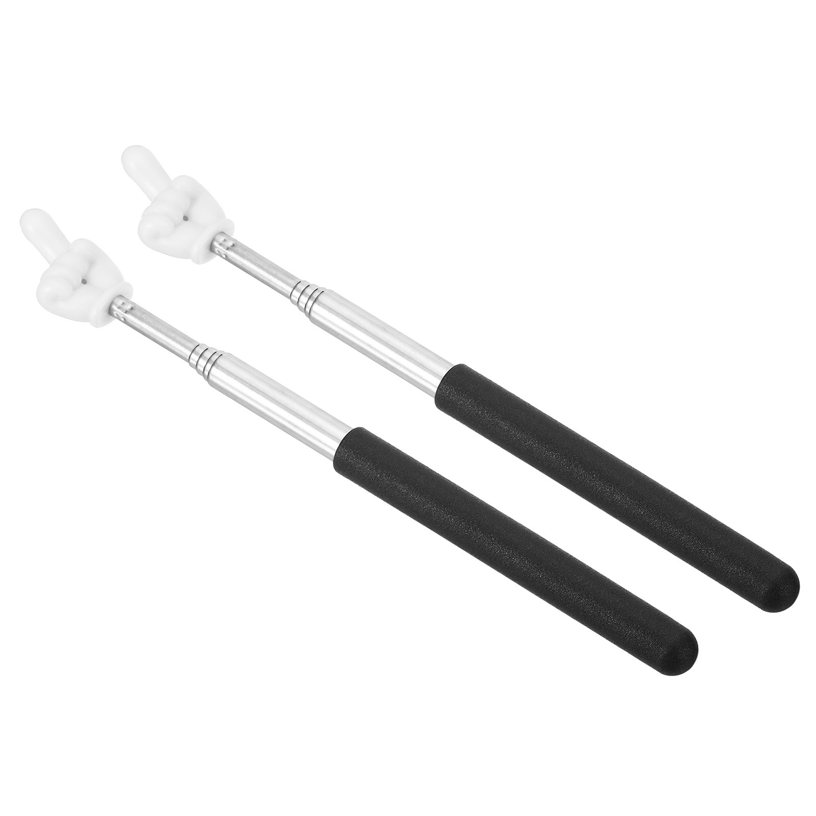 Telescopic Teachers Pointer Stick, 2 Pcs Teacher Hand Finger, Black Style 1