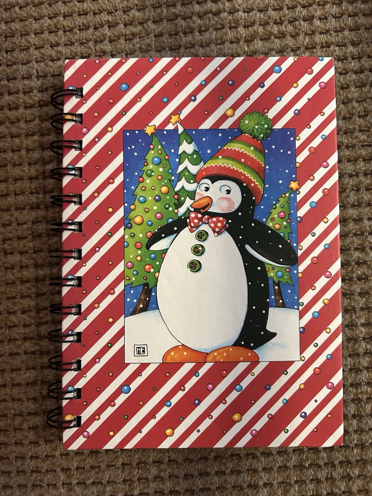 Mary Engelbreit Small Spiral Notebook – Christmas Penguin In The Snow