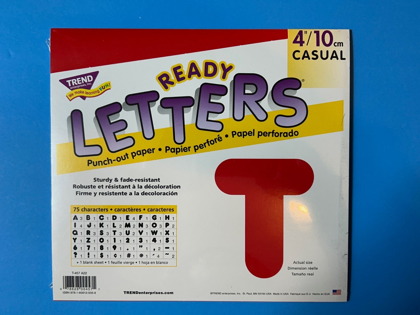 TREND ENTERPRISES, INC. 4″ Casual Uppercase Ready Letters RED T-457 A22