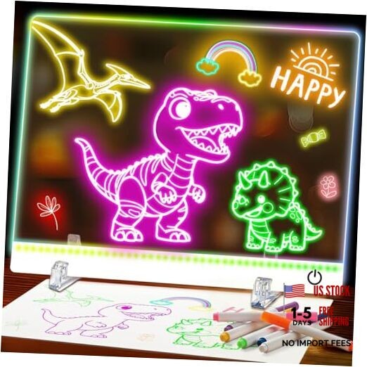 16 Inch LED Drawing Board for Kids – USB C Rechargeable 7 Color Light Up Red