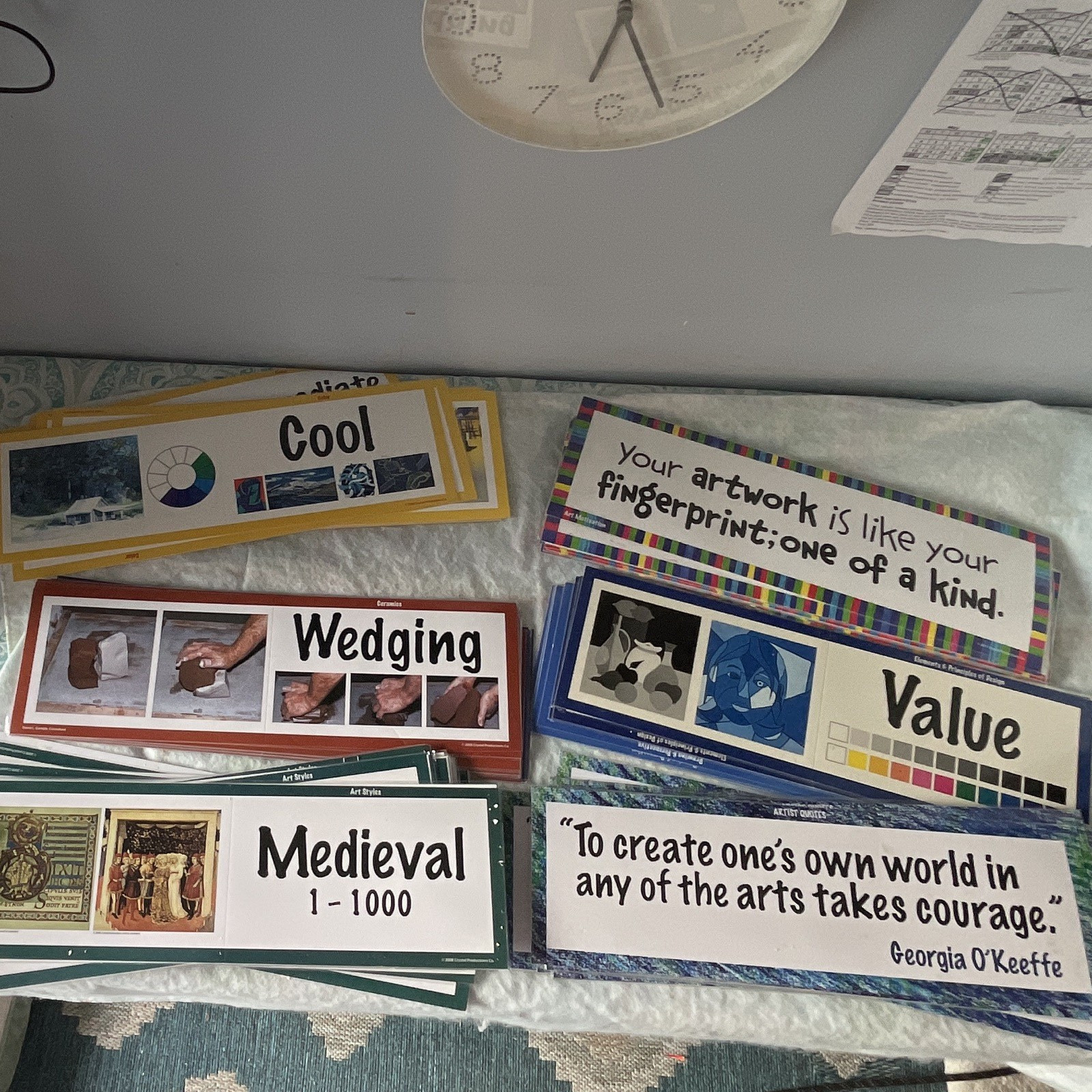 Art Educational Cards Set, Children’s Style, Multicolor Classroom Teaching