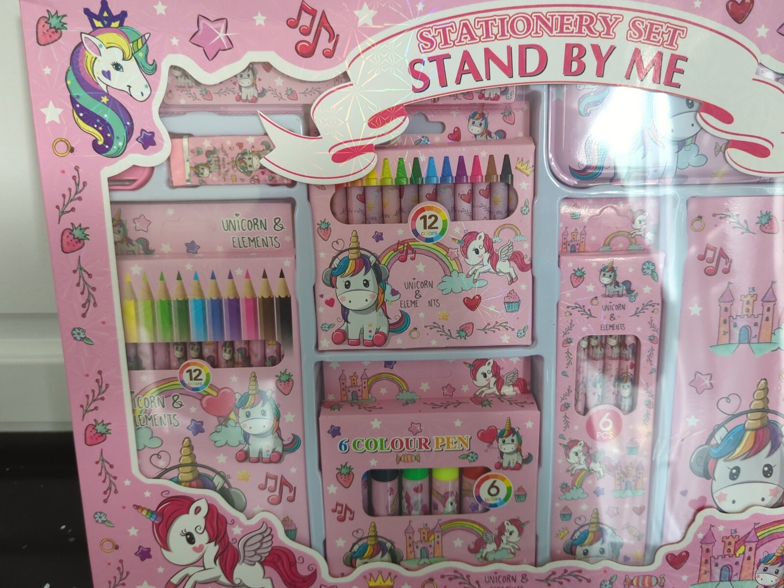 New Cute Girls Unicorn Deluxe Stationary Set Free Ship School Supply