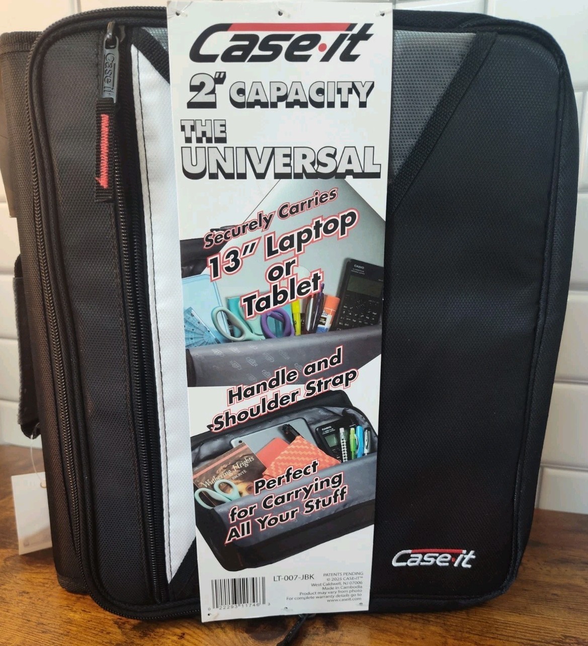 Case It The Universal Laptop Zipper Binder 2” Capacity Handles & Shoulder Straps