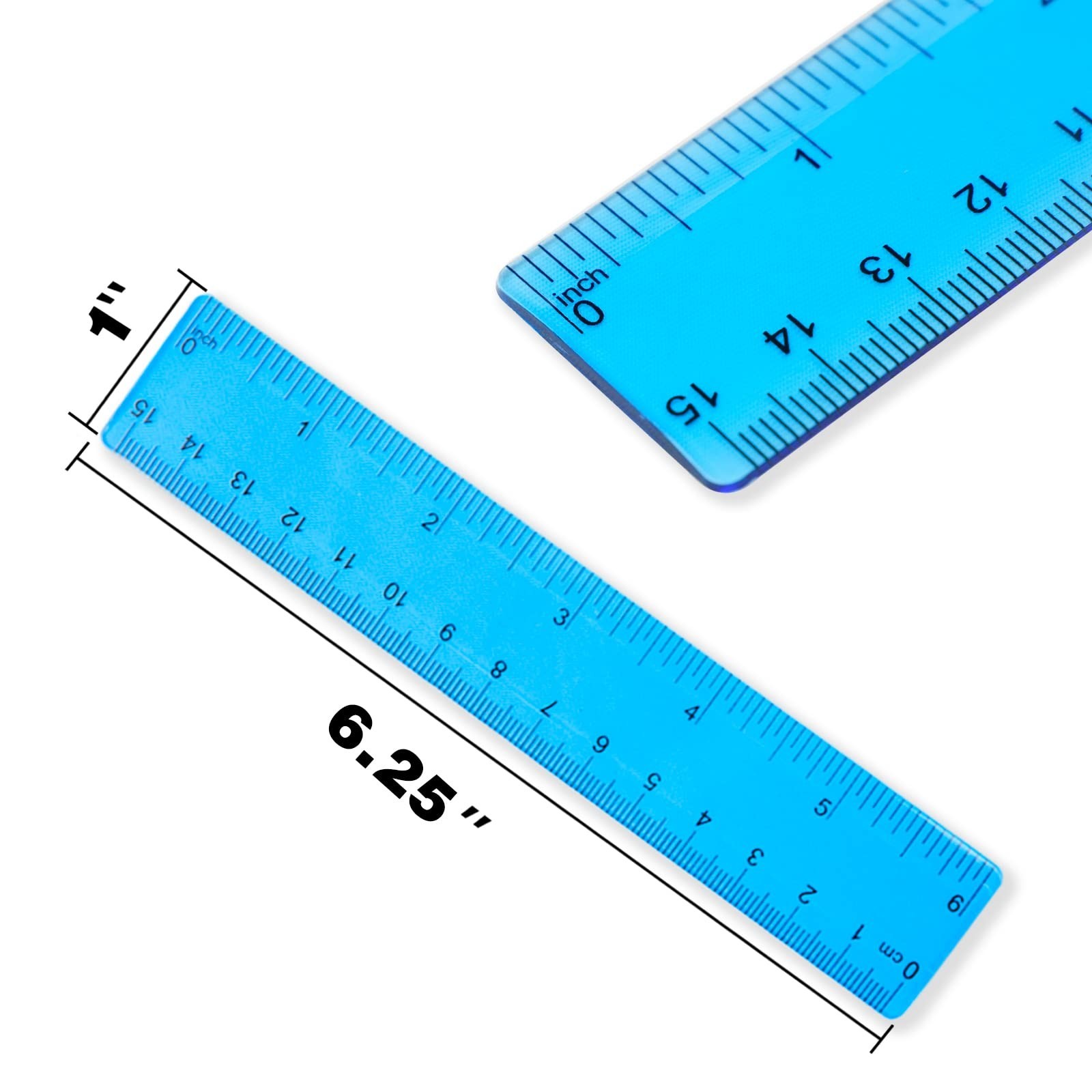 14 Packs 6 Inch Small Rulers for Kids, Plastic School Ruler with Inches and C…