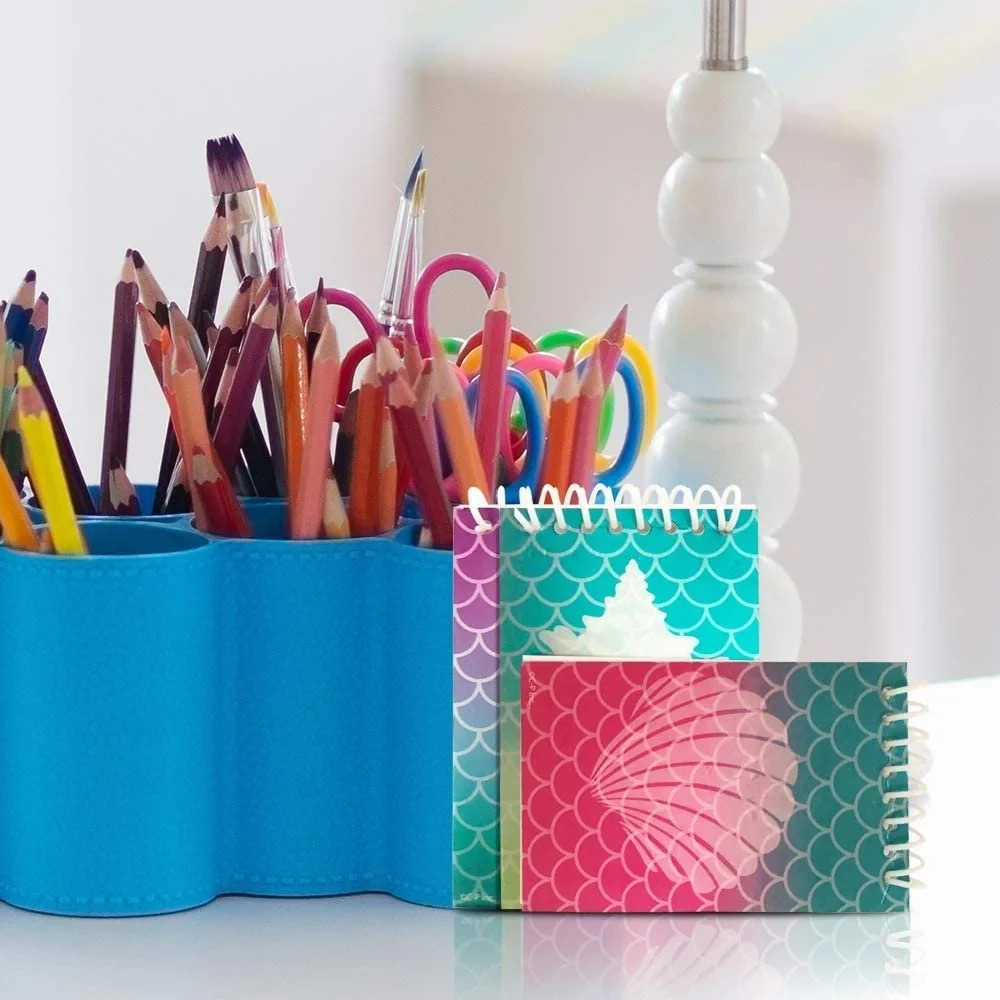 🔥Mini Mermaid Scale Notebooks Pack of 12 Small Spiral Notepads Back To School🔥