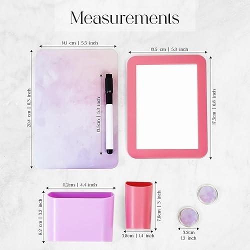 Rejuvet Pink and Purple Locker Accessories – 7 Piece Locker Decor, Girls Locker