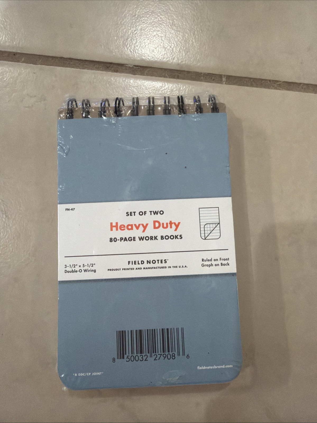 Set of 2 Field Notes Heavy Duty 80 Page Work Books 3-1/2″ x 5-1/2″ Double O Wire