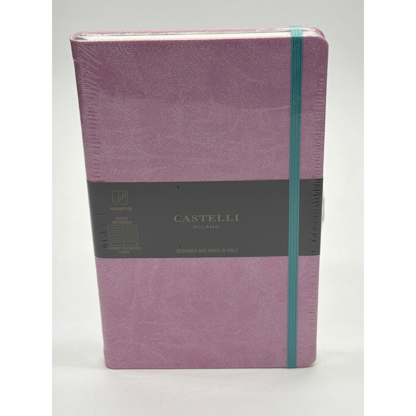 Castelli Milano Aquarela Mallow Ruled Notebook Purple Turquoise QC625-498 Italy