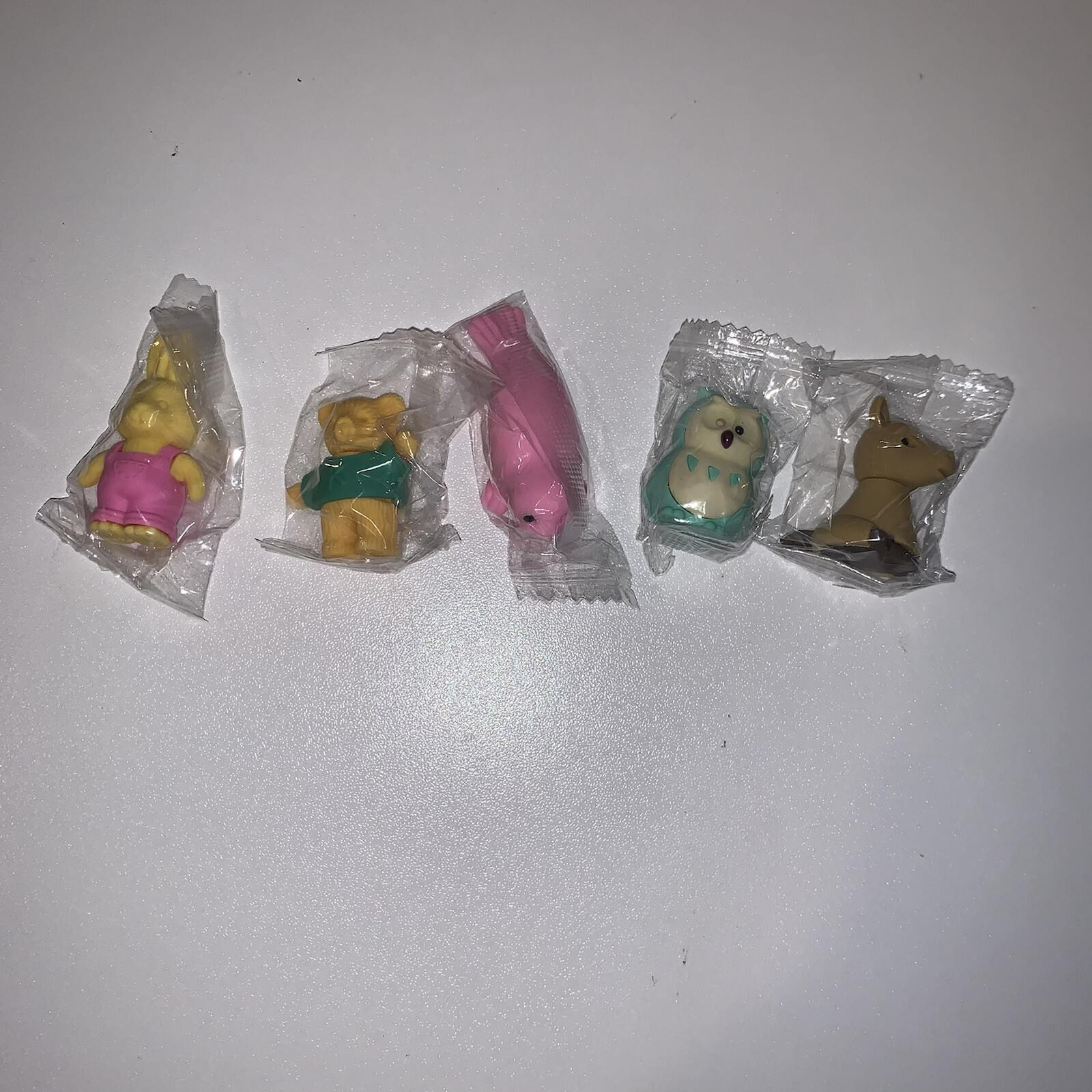 Lot of 5 mini bagged animal erasers