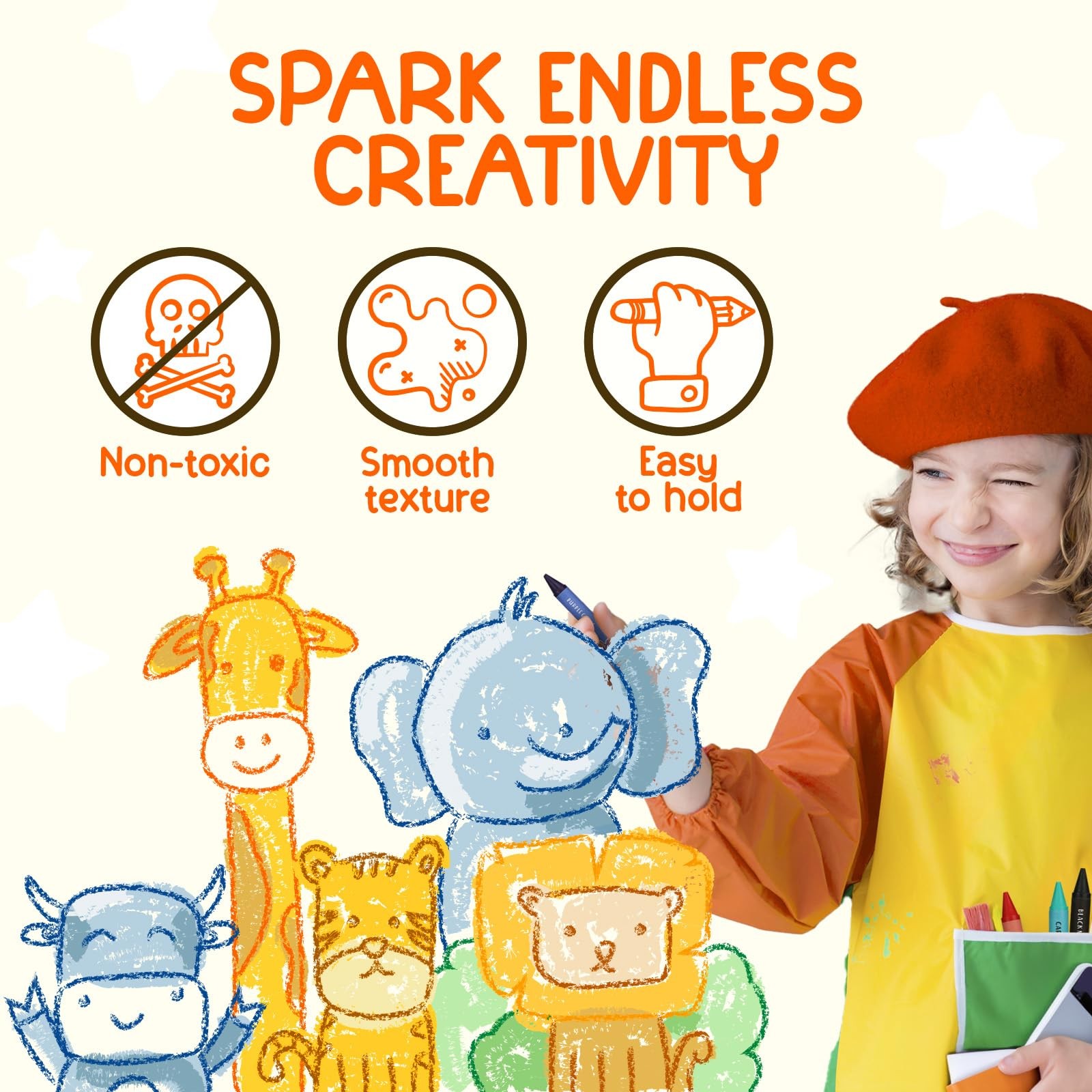 TinyGeeks Jumbo Crayons (18 Colors) – Non-Toxic, Washable Multicolor